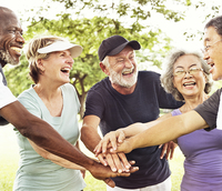 Group Of Senior Retirement Exercising Togetherness Concept
